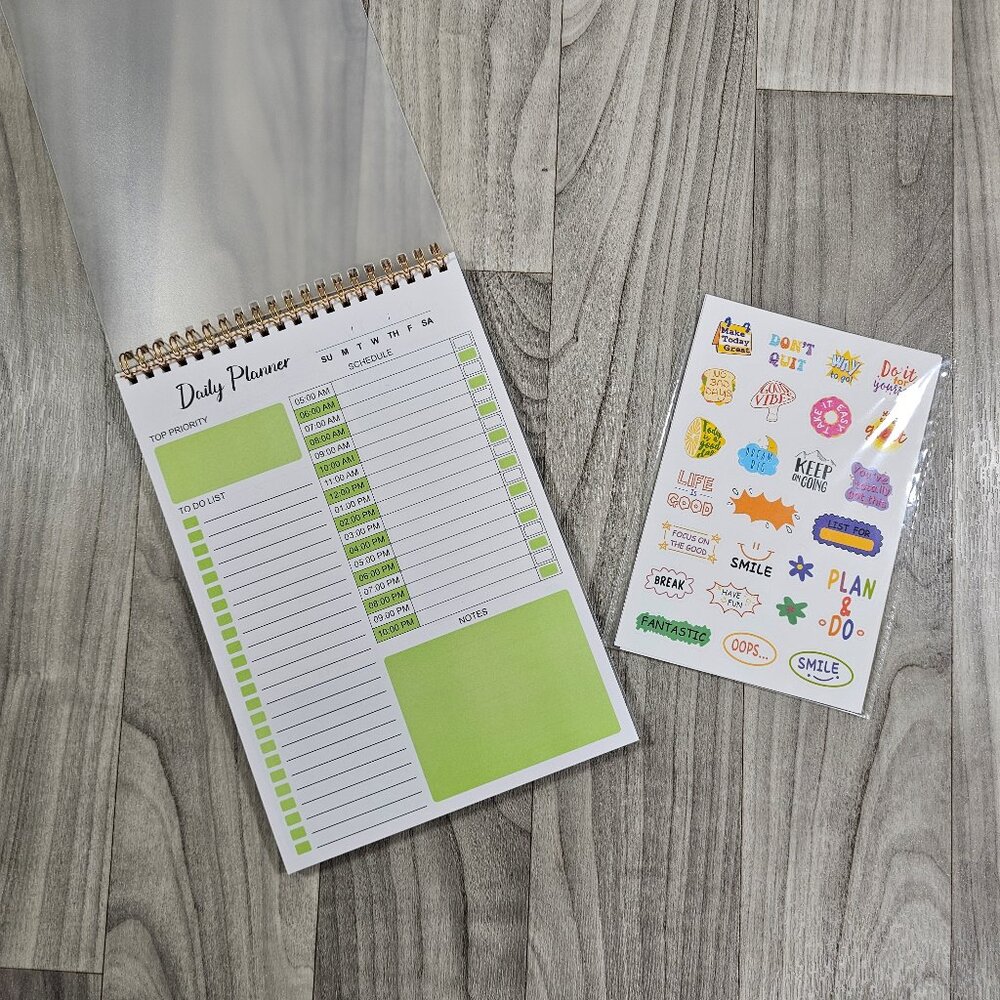 Daily Undated Planner with Stickers ~ NEW